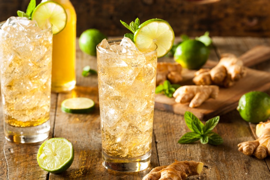Ginger and lemon beverages.